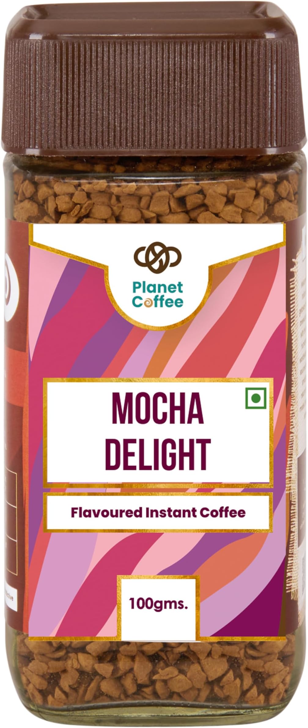 Mocha DELIGHT Coffee | 100 Gms Jar | Pure Arabica | Freeze-Dried Instant Coffee | No Added Sugar | Makes 50 Cups | Medium Roast | Flavoured Coffee