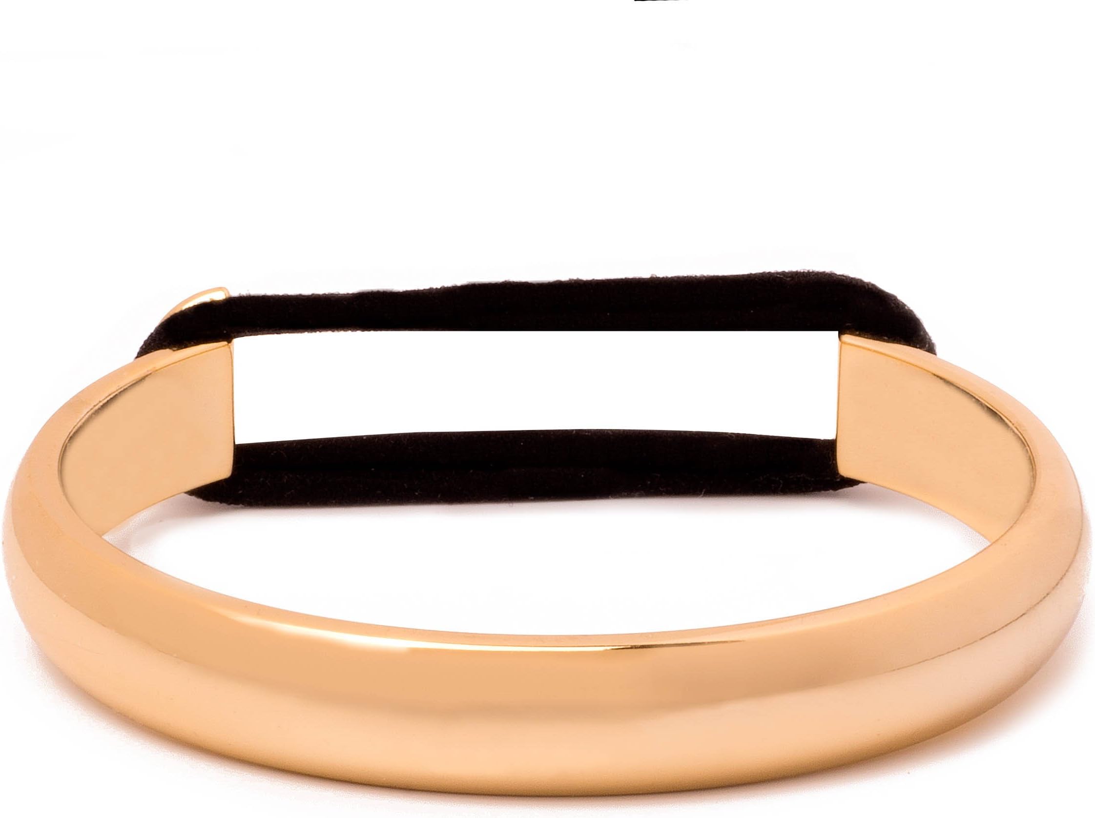 Bangle Cuff Bracelet - Elegant Fahsion Jewelry Includes Hair Tie Elastic & Gift Box (Gold Plated)