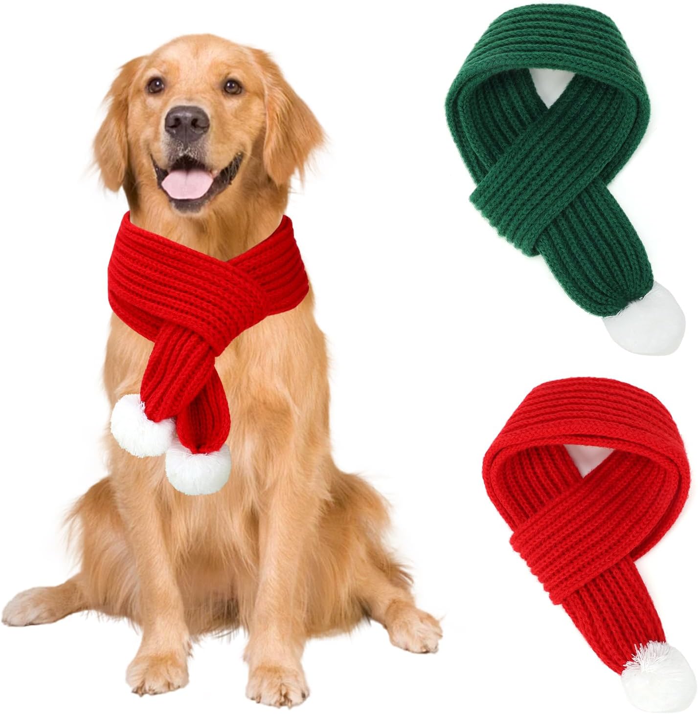 HYLYUN Christmas Pet Scarf 2 Pieces Knitted Pet Collar Winter Cat Neck Warmer Red Green Pet Scarf Puppy Cat Costume Accessories Mini Knitted Scarf for Small to Medium Sized Pets HYLYUN Christmas Pet Scarf 2 Pieces Knitted Pet Collar Winter Cat Neck Warmer Red Green Pet Scarf Puppy Cat Costume Accessories Mini Knitted Scarf for Small to Medium Sized Pets