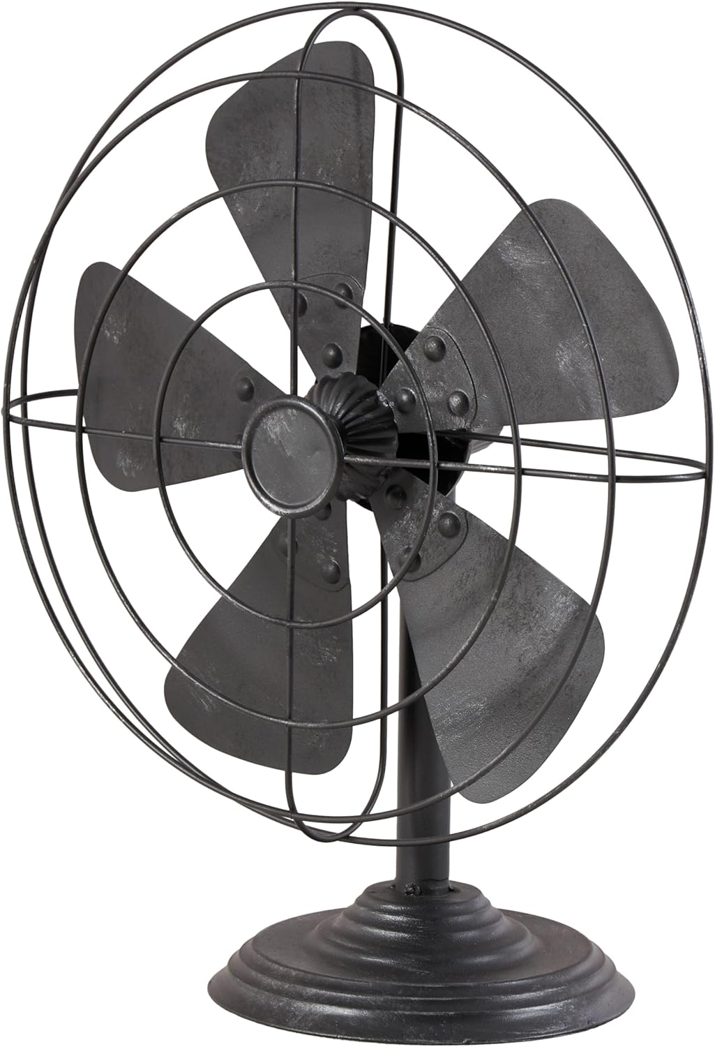 Deco 79 Metal Fan Decorative Sculpture Home Decor Statue, Accent Figurine 15" x 8" x 18", Black
