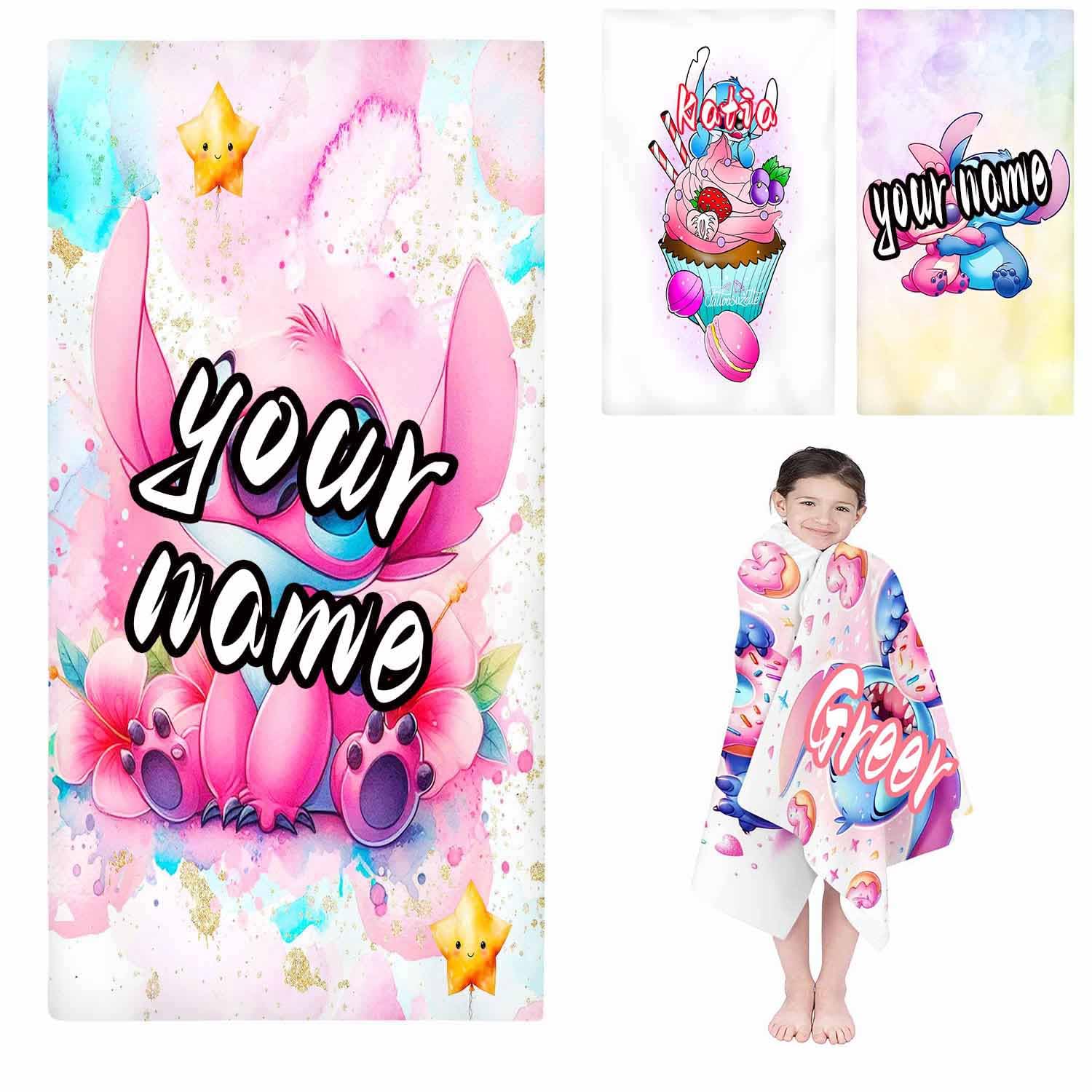 Telo Mare Personalizzato Con Nome E Squalo - Asciugamano In Microfibra 100x200 Cm - Antisabbia, Per Bambini E Bambine - 2
