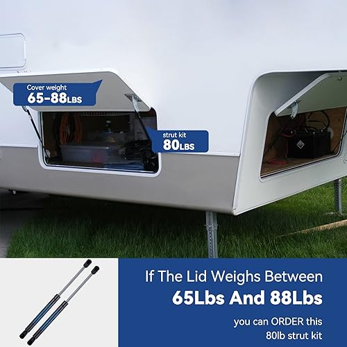 Miniatura 17 de ARANA C16-04154 - Puntales de gas de 15 pulgadas y 24 libras, para cubierta Snugtop, cubierta de cámper, piezas de repuesto para tapa de camión, 2