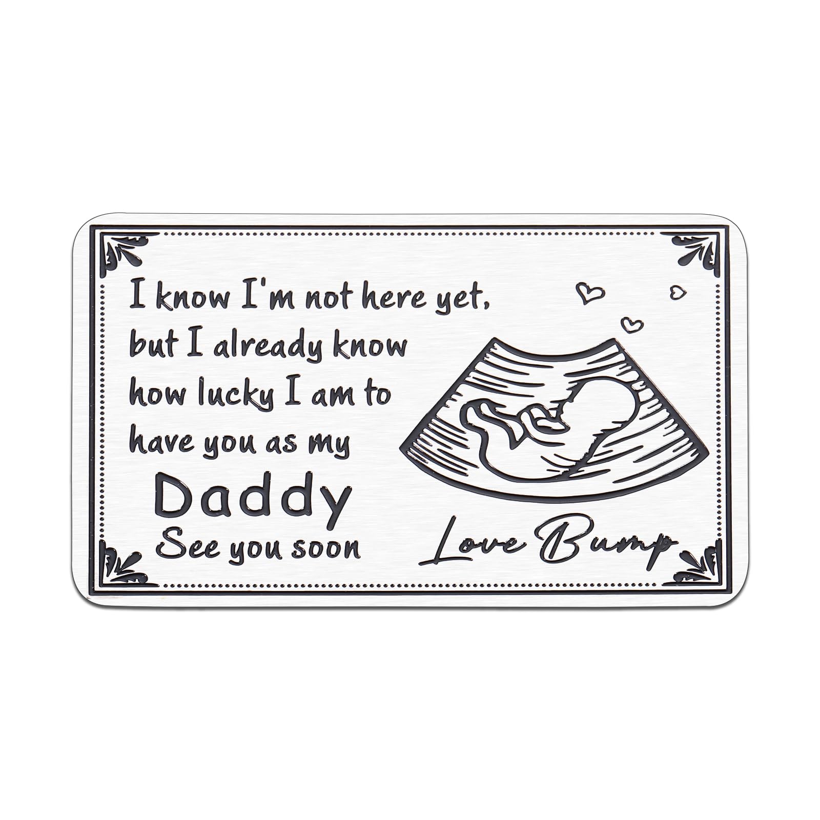 New Dad Gifts, First Time Dad Christmas Gifts, Wallet Insert Card for Husband Men Gender Reveal Ideas Daddy to Be New Daddy Gift from Bump Baby Girl Boy Father to Be Birthday First Fathers Day