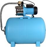 Domestic water pump JS 1100, domestic water supply pump with 100 liter tank, stainless steel INOX, water pump (3600 l/h, 1100 W, discharge height 50 m), pressure switch, - 7
