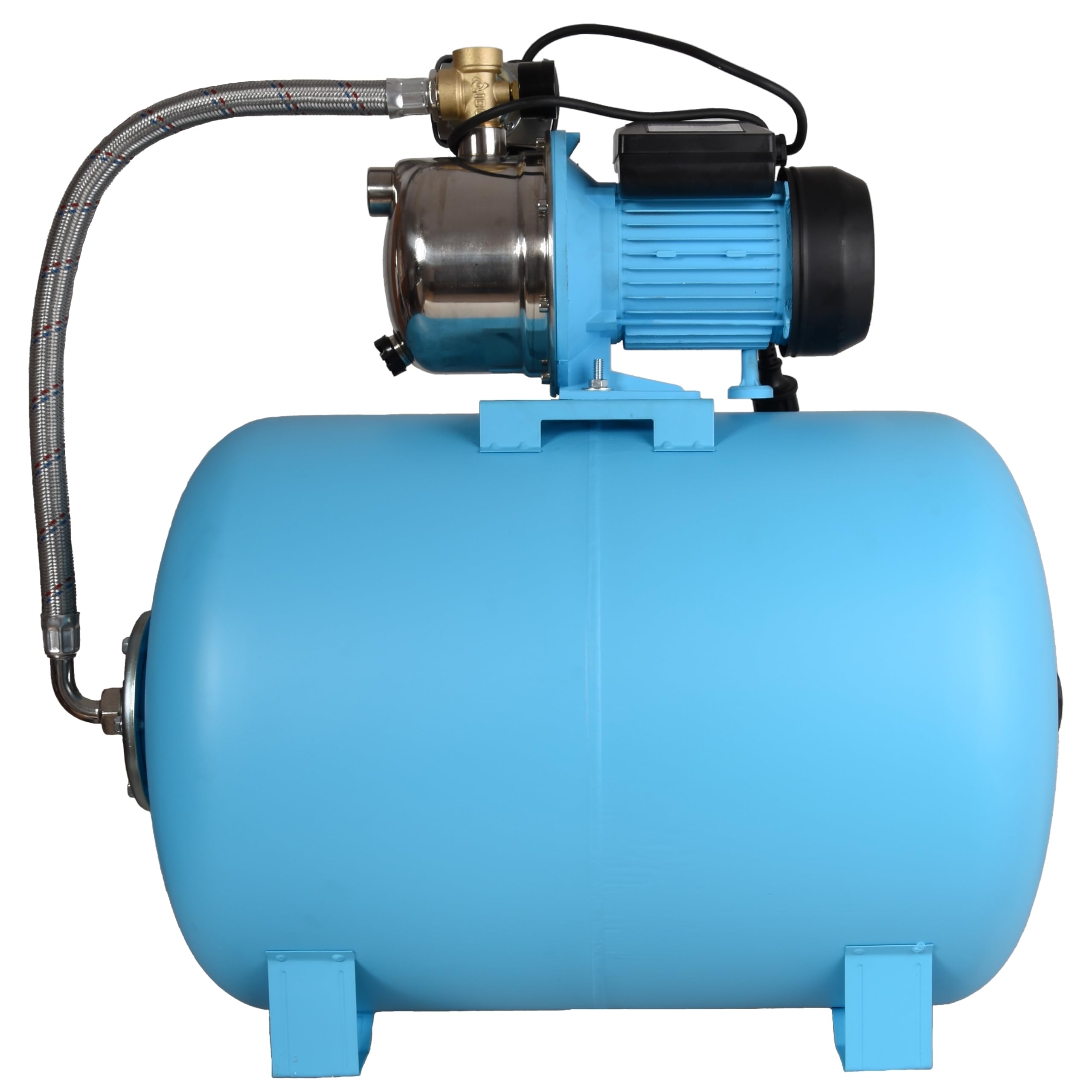 Serbatoio a pressione JS 1100 - Pompa per l'approvvigionamento idrico domestico con serbatoio da 100L - Acciaio inossidabile INOX - Pompa dell'acqua (3600 l/h, 1100W, altezza di sollevamento 50m