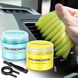 ColorCoral Car Cleaning Gel 2Pack Car Clean Putty, Universal Car Interior Cleaner Slime, Perfect Keyboard Cleaning Kit Supplies, Auto Detailing Tools Accessories, Dust Remover Gifts for Men Women