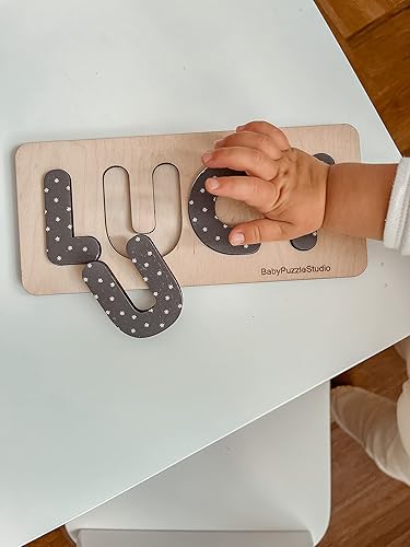 Miniatura 2 de Baby Puzzle Name with Custom Design Personalized Nursery sign Wooden Decor Toddler gift idea for girls and boys