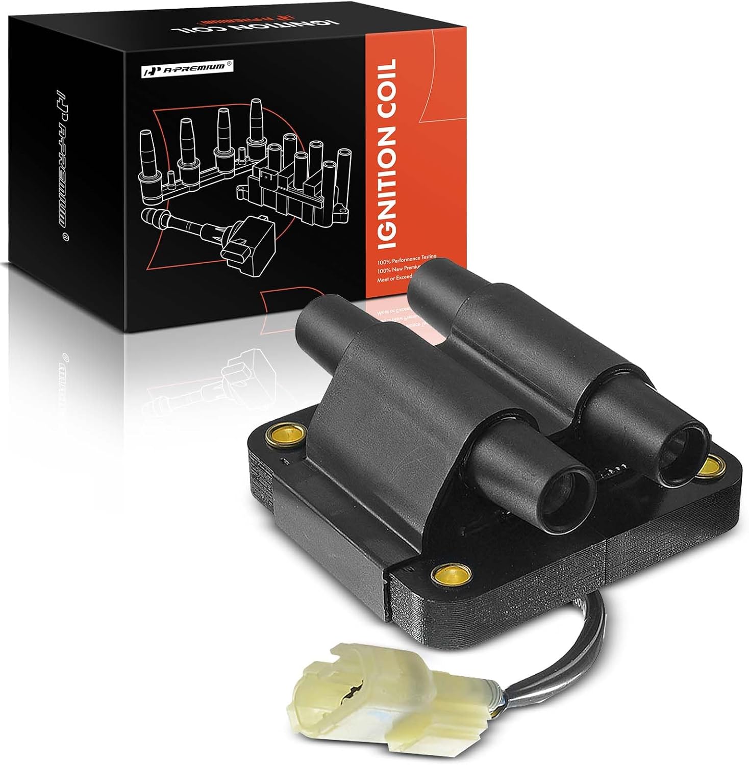 A-Premium Engine Ignition Coil Pack Compatible with Subaru Impreza 1993-1997 H4 1.8L,Legacy 1991-1994 H4 2.2L