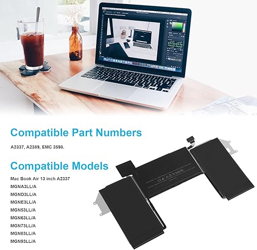 Miniatura 5 de Fancy Buying Reemplazo de batería A2389 A2337 para MacBook Air de 13 pulgadas A2337 M1 (2020), EMC 3598, MGN53 MGN83 MGN63 MGN93 MGND3 MGN73 MGNA3
