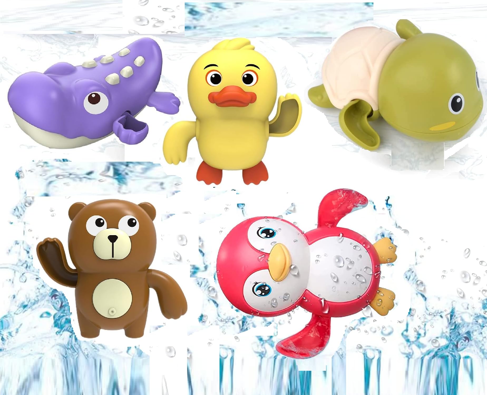 Amitasha Wind Up Toys 3 Pcs Swimming Duck Turtle Crocodile Penguin Bath Tub Toy for Kids Boys & Girls - Infant Water Floating Bathtub Toys - Assorted (B0CV3K4M67) Amazon Price History, Amazon Price Tracker