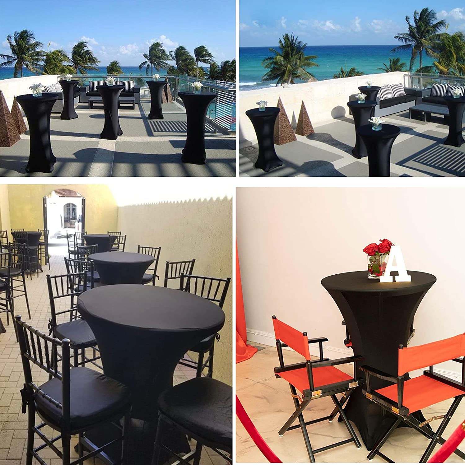 Tovaglia Elasticizzata 2 Pezzi, Tovaglia Rotonda In Poliestere Lavabile Protezione Per Tavolo Da Cocktail 80x110 Cm Poliestere Elasticizzato Per Bar Matrimoni Cocktail Party Tavolo Da Banchetto 90501931