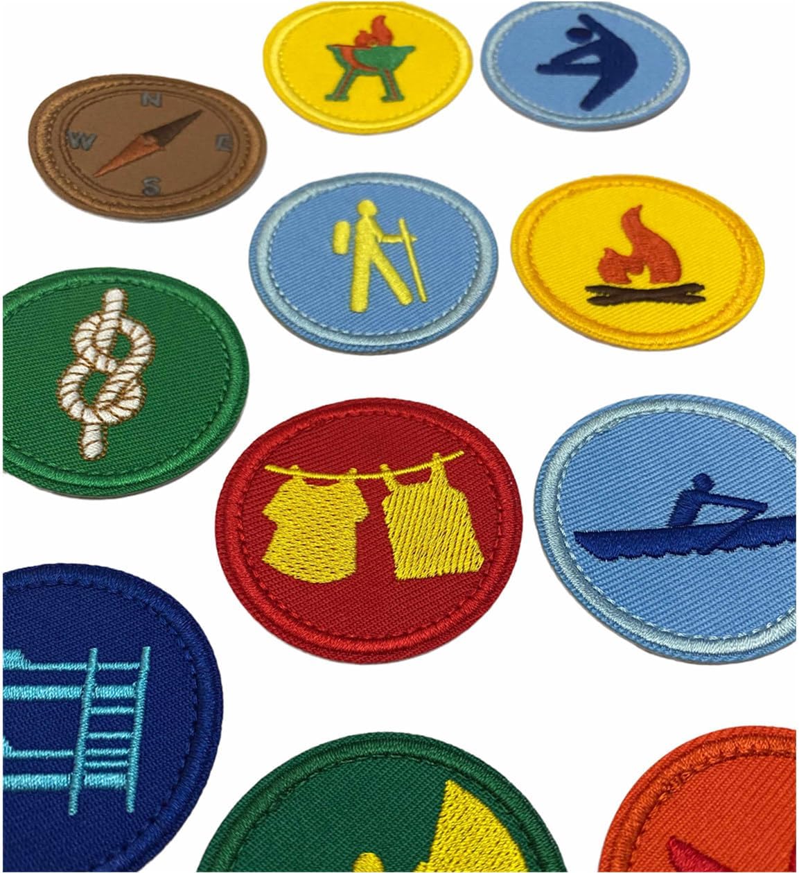 15 Pcs Round Wildermess Explorer Badge Applique, Outdoor Camping Fire Adventure Themed Sew on or Iron on Embroidered Patches image 4