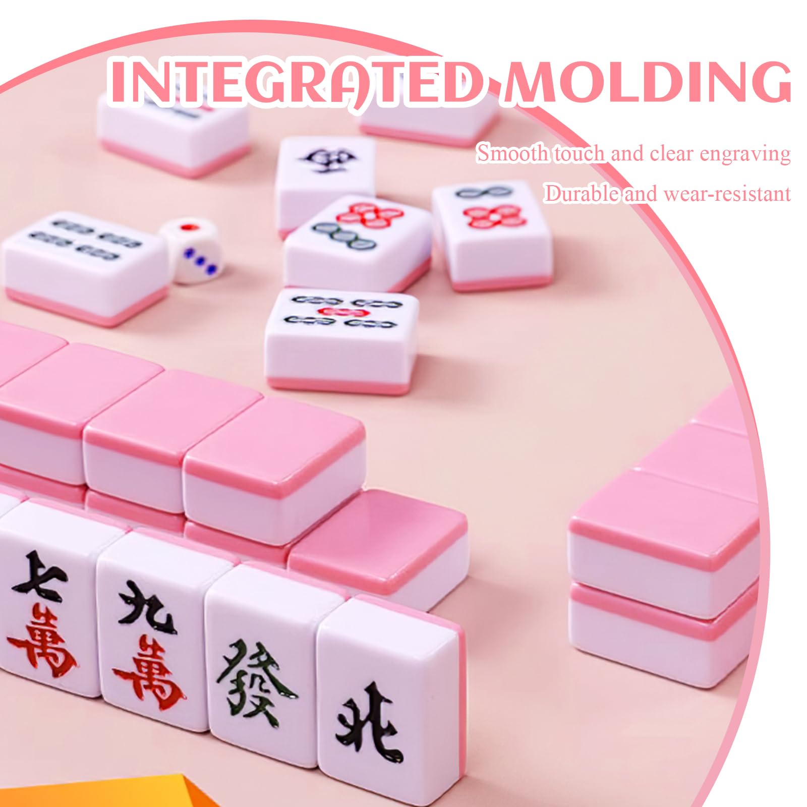 Mini Mahjong Chinese versie Game Set Draagbare Mahjong 144 Tegels Melamine Materiaal Mahjong voor Travel Party Family Game (Color : Blue, Size : 22
