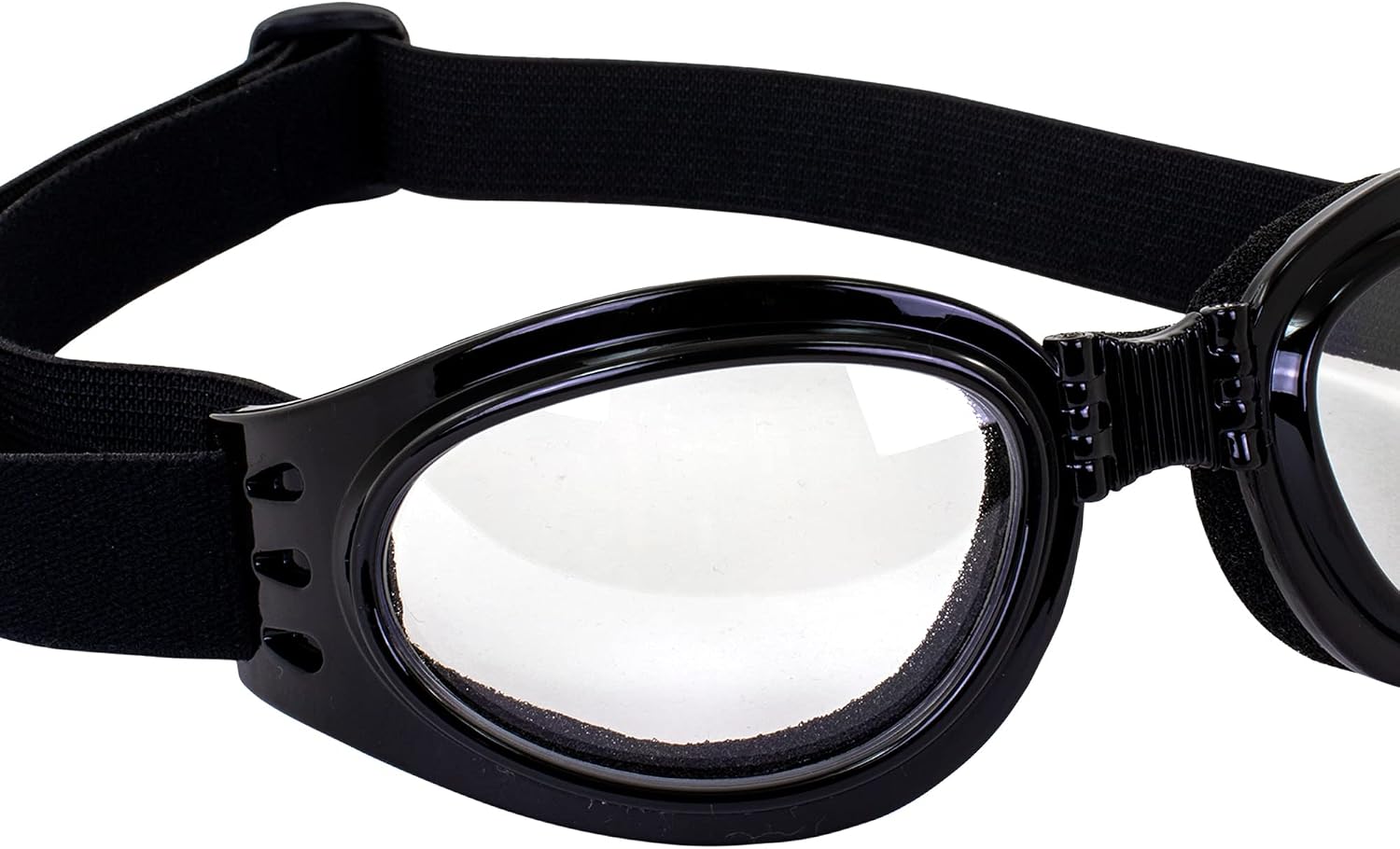 Global Vision Adventure Foldable & Padded Motorcycle Goggles Black Frame with Clear Lens