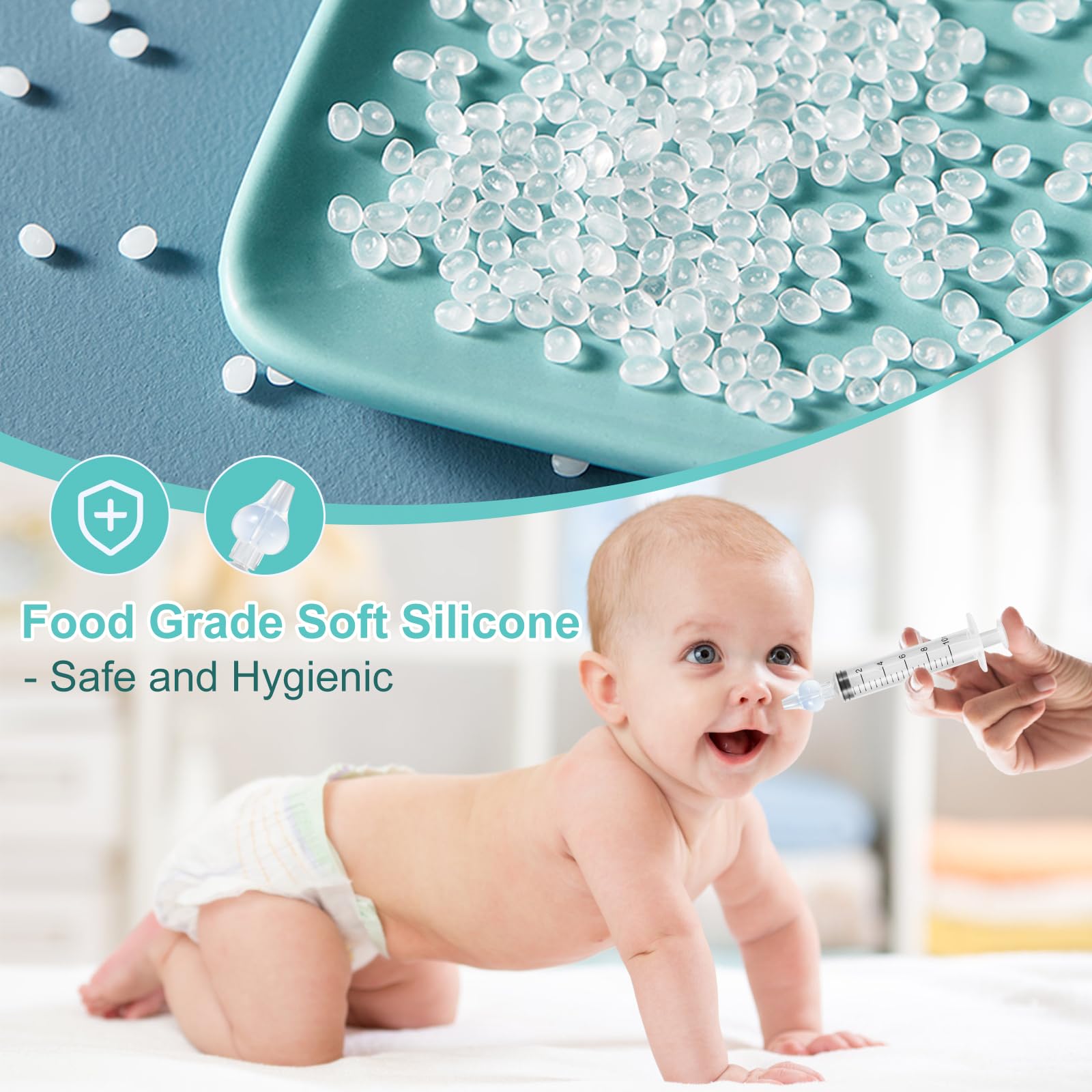 Blendura 4 pack Baby Nasal Syringe 10ml, Baby Safety Comfort Nasal Irrigator, Portable Reusable Nasal Aspirator, Nasal Irrigator