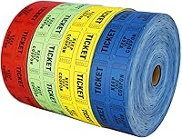 Vista 6 de SEETOOOGAMES Boletos para rifas de doble rollo, juego completo de 4 colores, 2000 boletoscolores, boletos de rifa 5050 para eventos