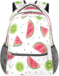 Mochilas para adolescentes, meninas, meninos, kiwi, melancia e bolinhas, mochila de viagem para mulheres, homens, mochilas universitárias para escola, trabalho, laptop, mochila resistente à água para caminhadas, Multicor, Medium