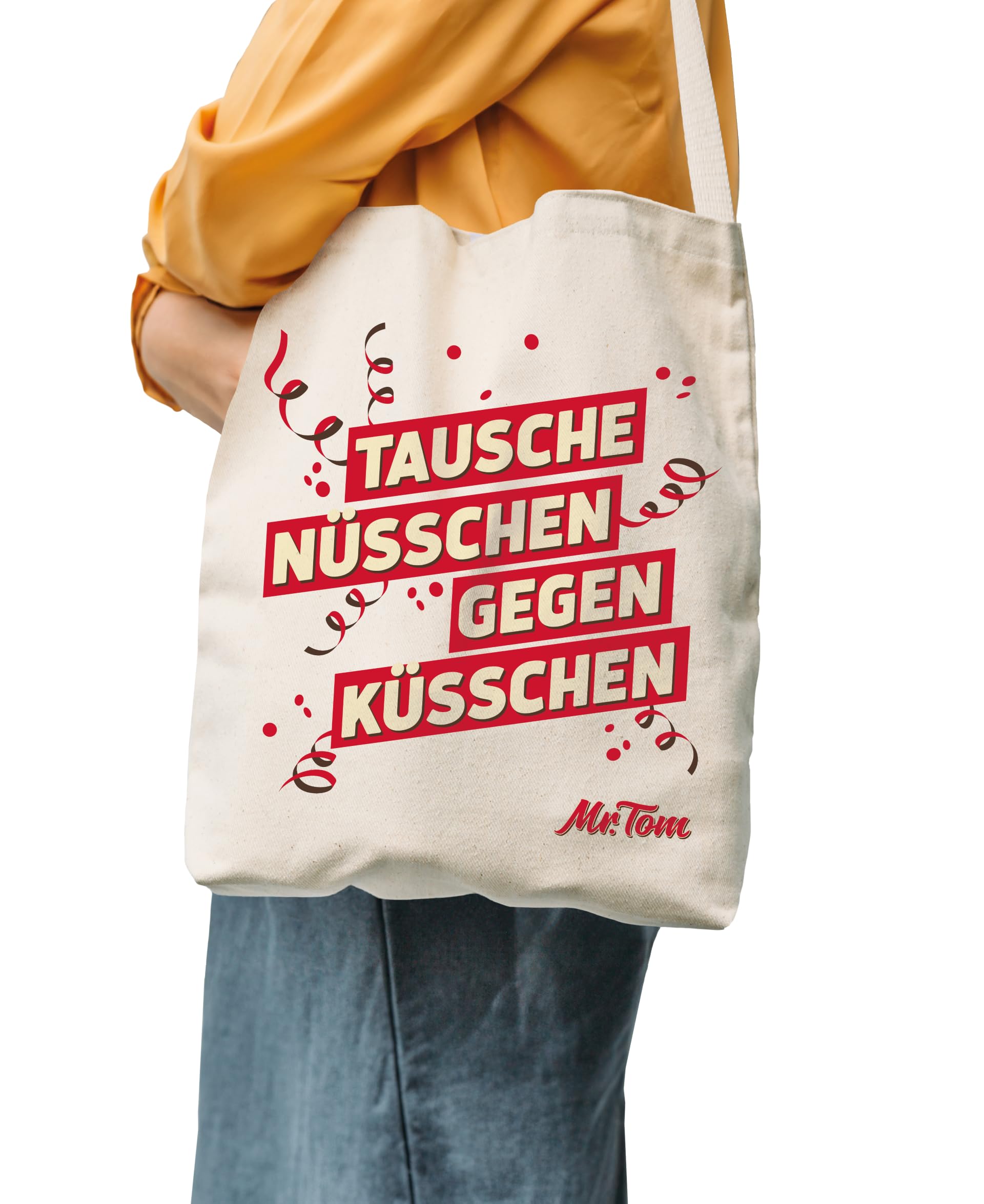 Mr Tom Minis 140 x 15g (2,1Kg) geröstete Erdnüsse mit Karamell einzeln verpackt inkl. Wurfbeutel für Karneval