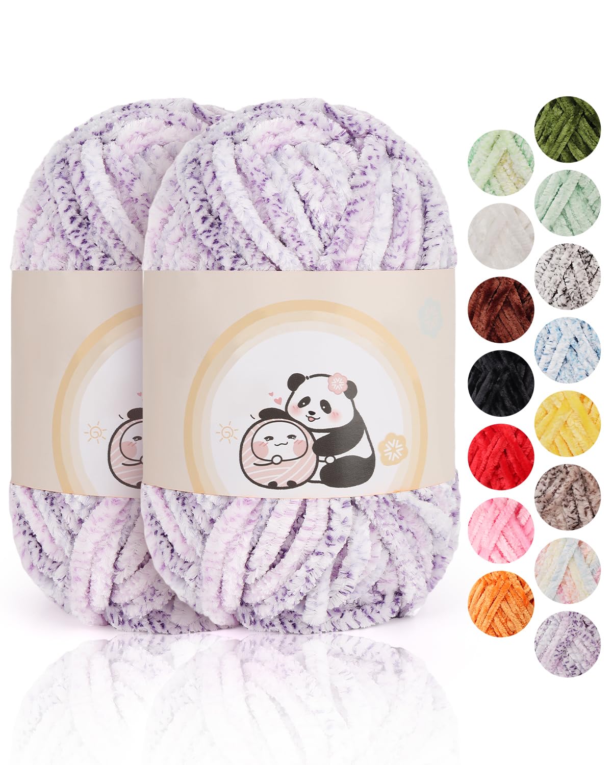Aeelike 200g Warme Chenille Wolle zum Häkeln, Flauschige Dicke Garn zum Handstricken, Samt Velvet Babywolle zum Stricken