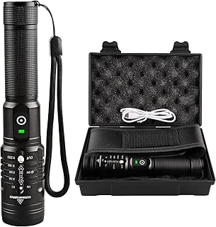 Flashlights High Lumens, Rechargeable Flashlights LED 10000 Lumen, High Powerful Handheld Flashlights, 5 Modes Super Bright Flash Light for Emergency Camping, Hurricane