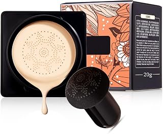 Mushroom Head Air Cushion Foundation BB Cream, Moisturizing Concealer Long-Lasting, Brightening Pigment Even Skin Tone Makeup Base Flawless Oil Control Lightweight & Smoothing(Natural)