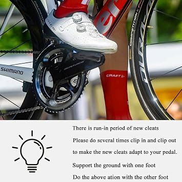 Thinvik Bike Cleats for Shimano SPD-SL System Pedals Compatible with SH11 Road Bicycle Replacement Cleats & Indoor Cycling for Three-Hole Cycling Shoes Men Women