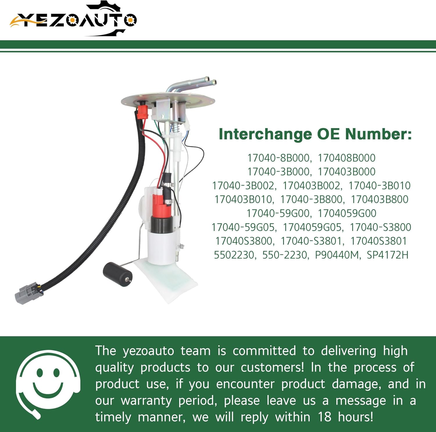 Fuel Pump Assembly for Nissan D21 2.4L 92-94 / Pickup 2.4L 95-97 / Tsuru 1.6L 97-07 / Frontier 2.4L 3.3L 98-04 / NP300 2.4L 09-15 & Mercury Mountaineer 4.0L 5.0L 99-01 OE# 17040-8B000 - Image 6