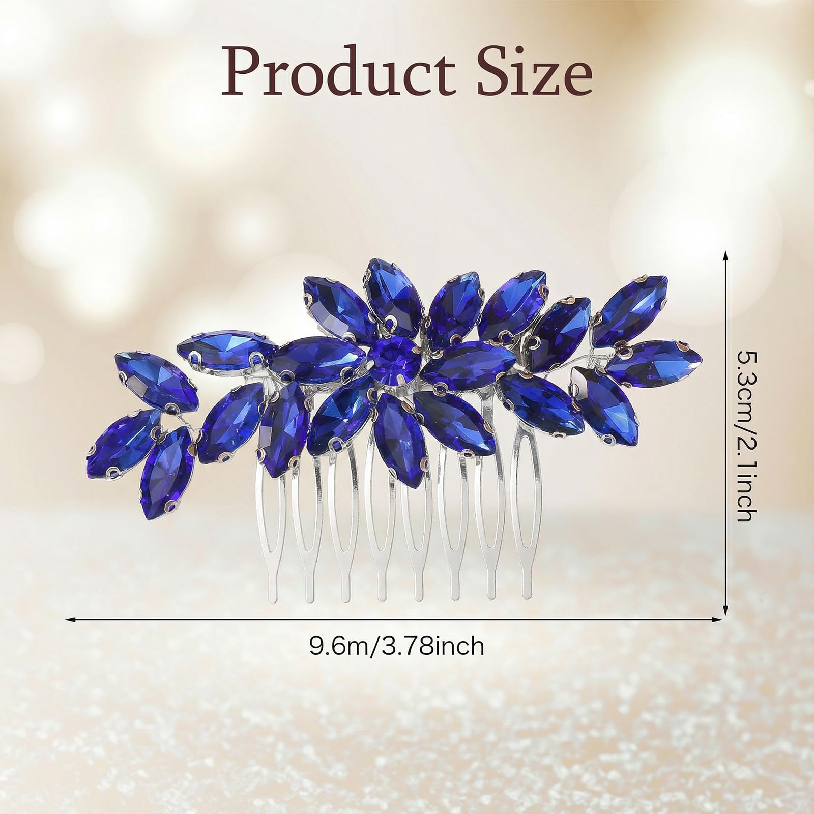 Ymapinc Peineta para el pelo con diamantes de imitación azules para mujer, para bodas, no y exquisita, regalo de cumpleaños para mujeres