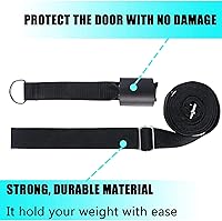 Vista 6 de Correa elástica con anclaje de puerta y banda de resistencia – Mejora la flexibilidad de estiramiento de piernas para divisiones, ballet, baile