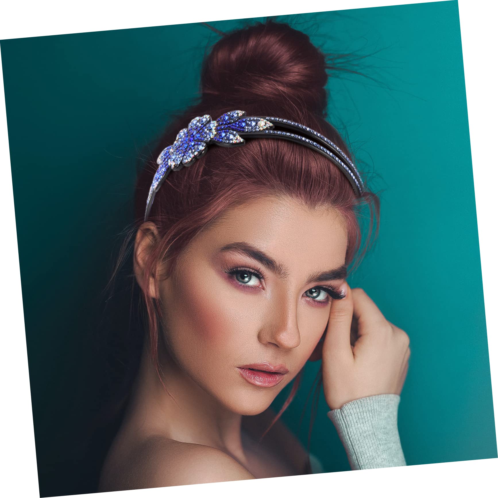 minkissy 12piezas Diadema De Flores Con Piedras Brillantes Antideslizante Para Mujeres Accesorio De Cabello Para Fiestas y Eventos Especiales