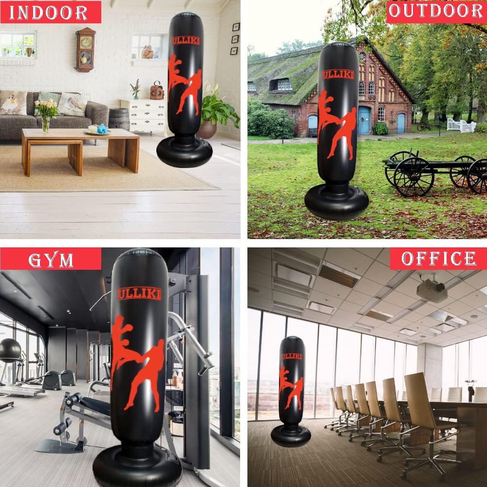 Punching Bag for Kids and Adults, Boxing Equipment with Stand for Immediate Bounce-Back, 63 Inches Inflatable Boxing Bag Used to Practice Daily Boxing Activities Gift for Kids, Men, Women, boy, Girl : Sports & Outdoors