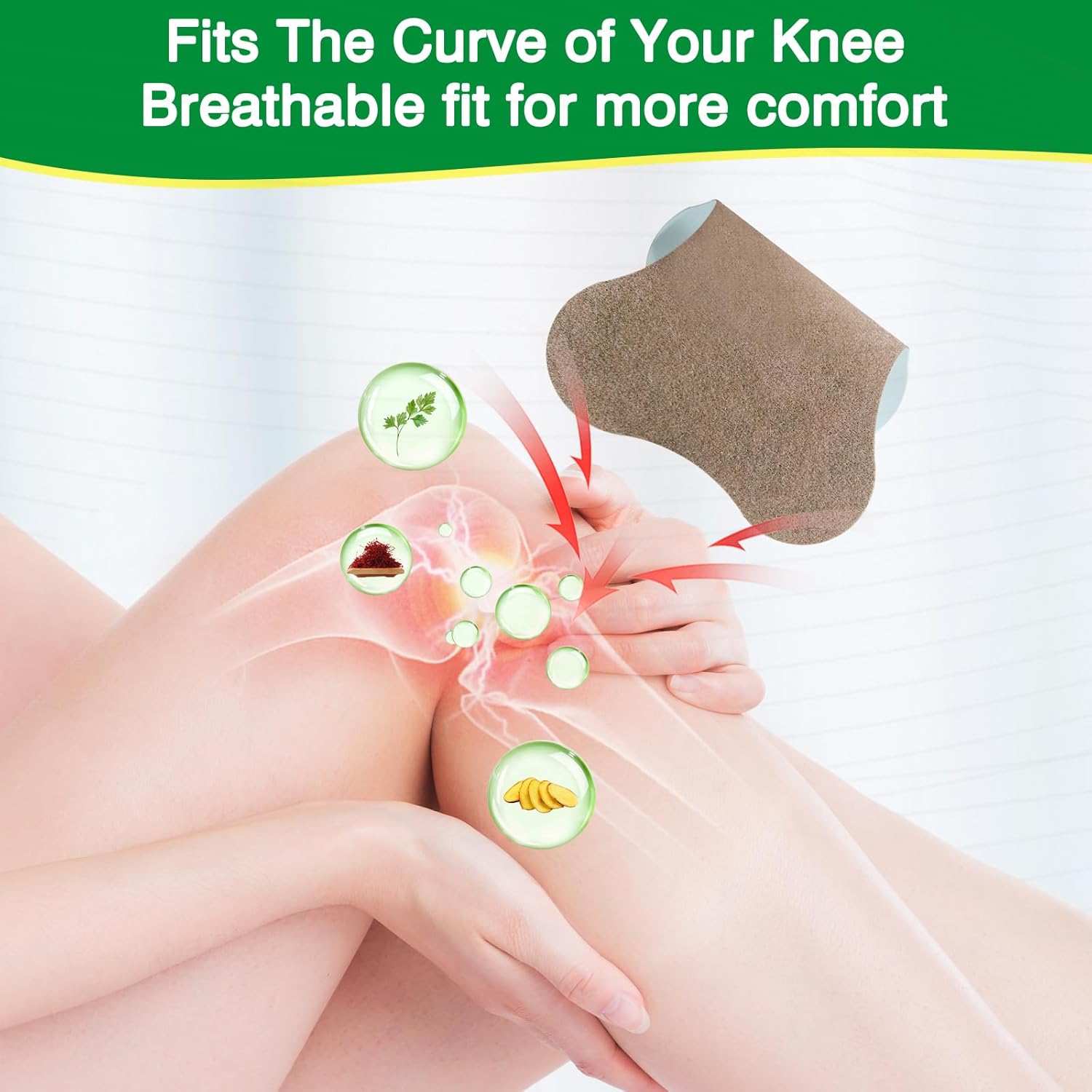 60 Count Knee Patch, Warming Herbal Plaster Heat Patches, Extra Strength Wormwood Extract Sticker of Joint for Knee, Back, Neck, Shoulder image 4 of 7 B0CP7D4RS6