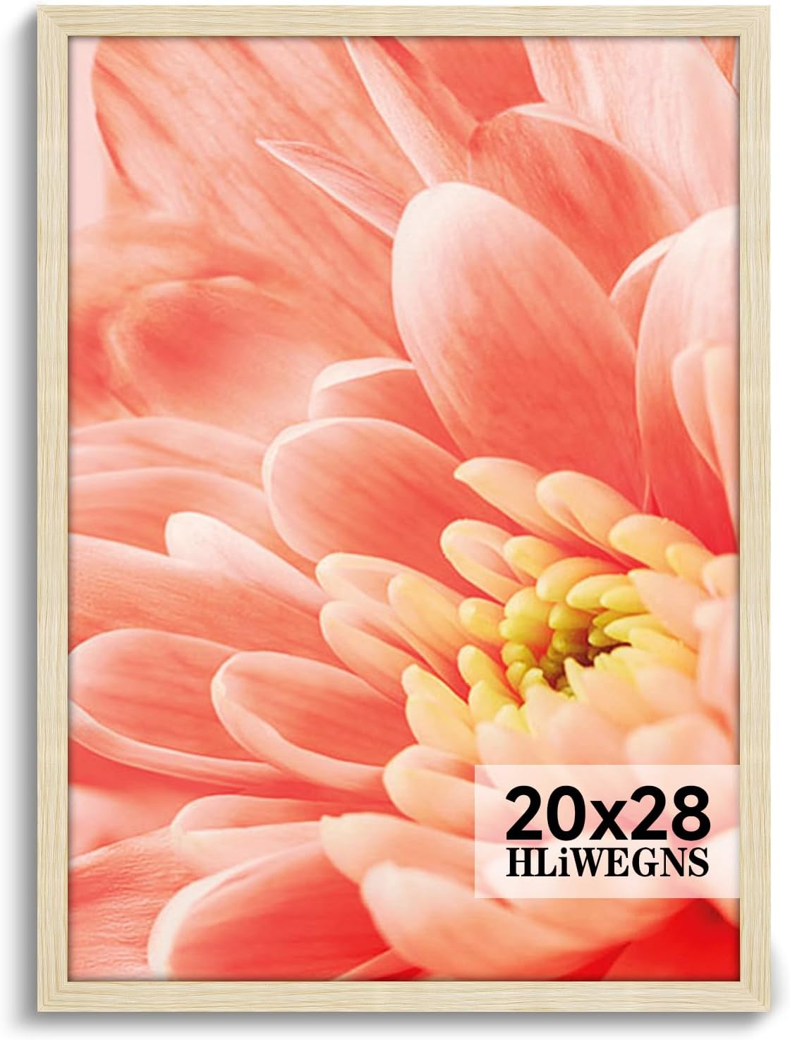 HLiWEGNS Oak 20x28 Frame - Single Frame - Rustic Woodgrain 20 x 28 Poster Frame with Plexiglass for Wall Gallery Display, 20x28 Picture Frame for Puzzles, Artwork, Photos and Posters Oak 20x28 in