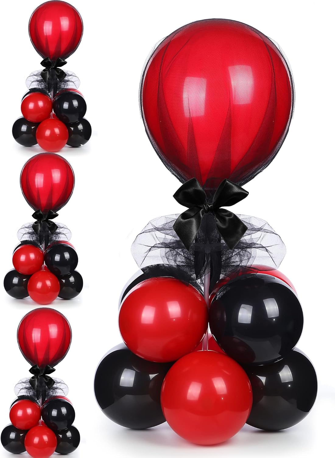 4 Set Table Centerpieces Balloons Stand Kit, Table Balloon Stand Holder with Tulle