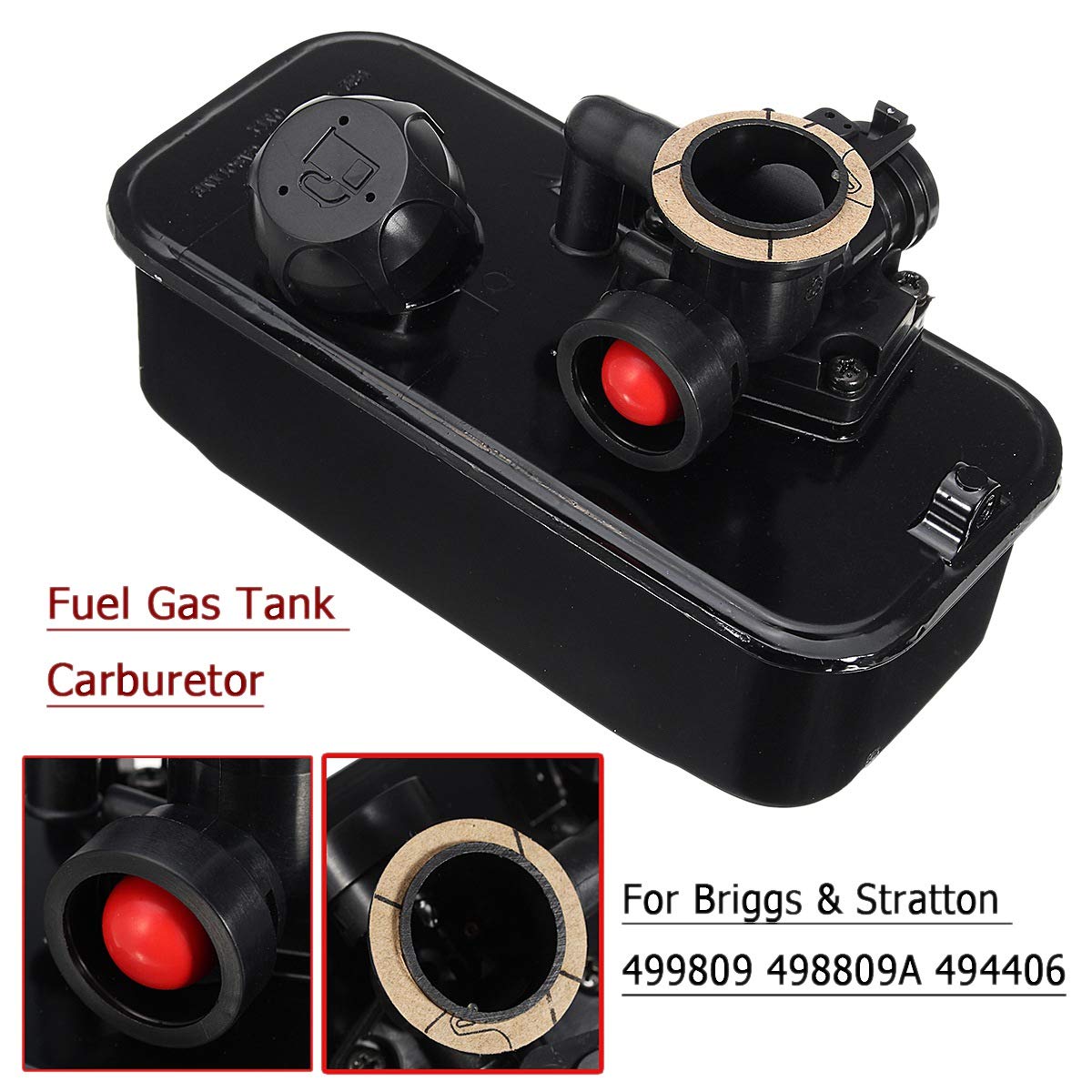 Cortacésped de Tanque de Gas Combustible Carburador Carb para Briggs & Stratton 494406 499809 498809A