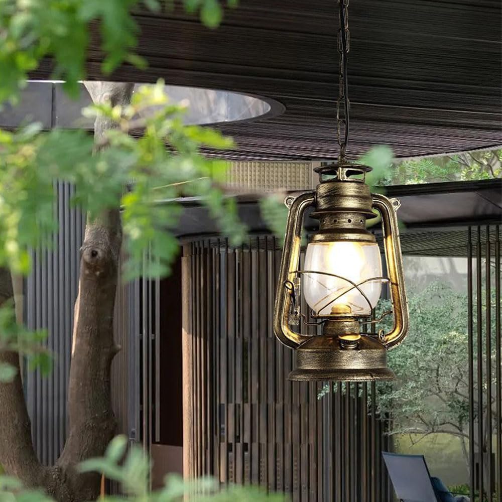 Mengjay Industriel Luminaire Suspendu Vintage Suspension Luminaire E27,étanche à l'eau Lustre extérieur,Extérieur Plafond Étanche Lumières étanche Lamping Pour Cuisine, Porche, Extérieur, Entrée