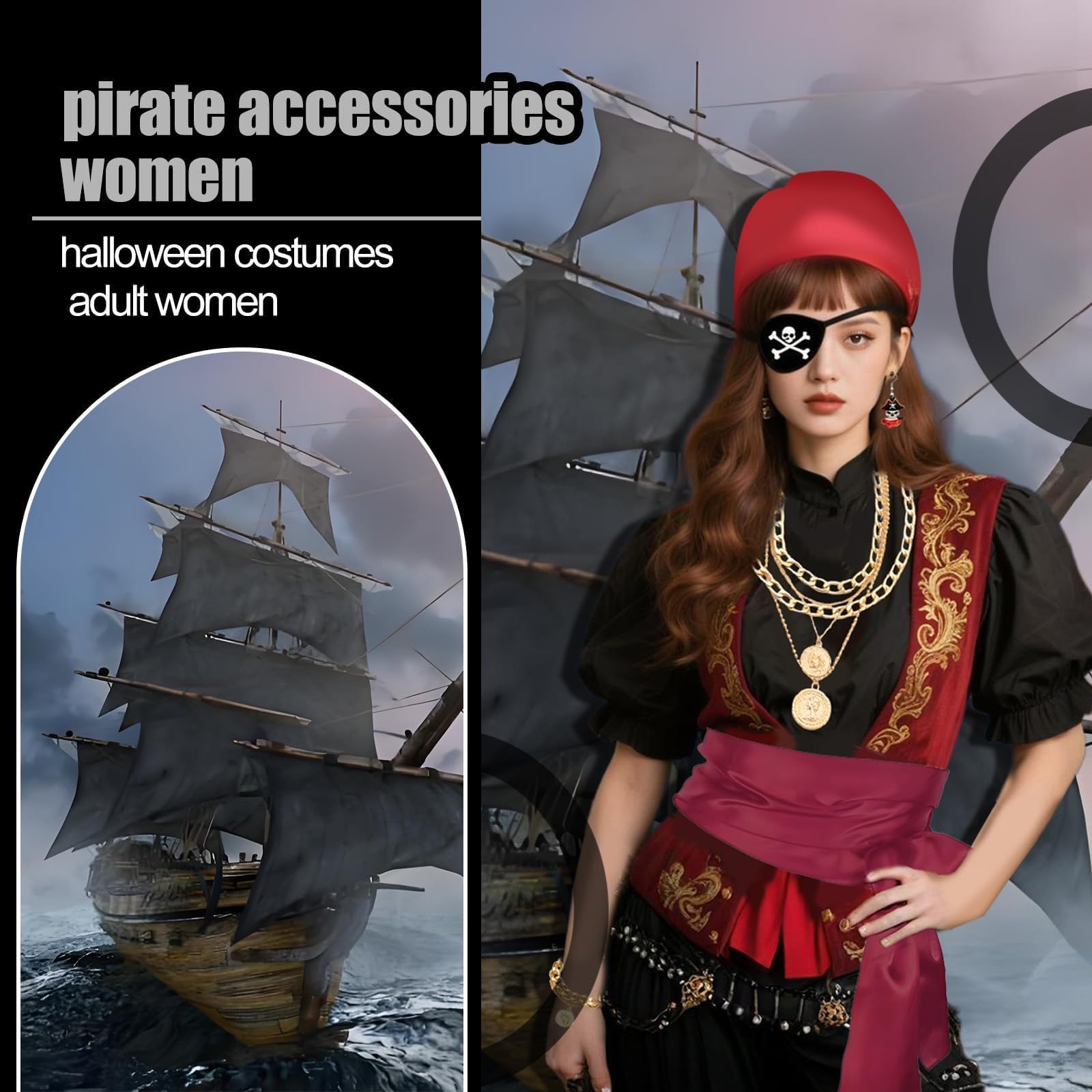 27 Pcs Pirate Costume Women - Image 4