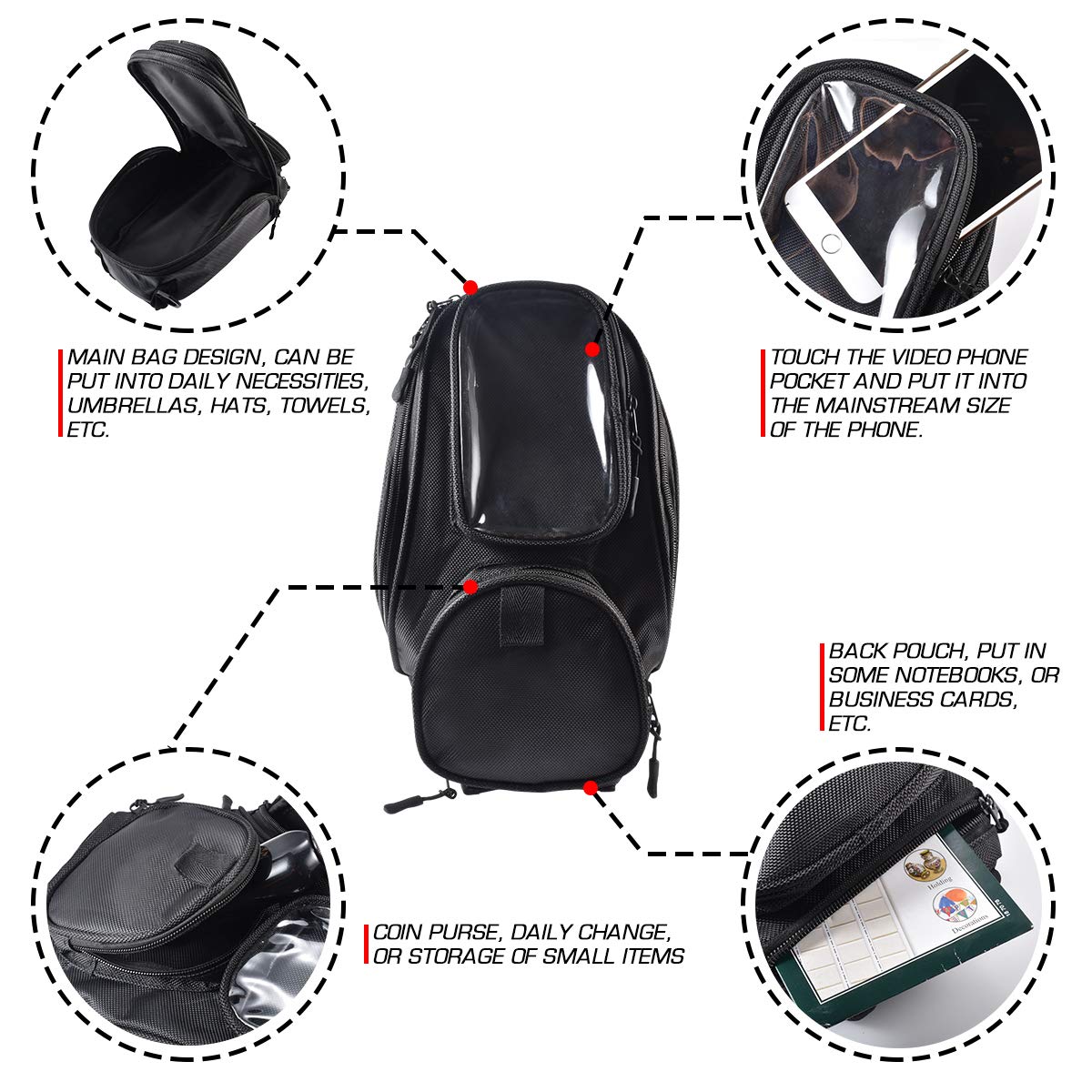 KaTur Borsa per serbatoio carburante per gasolio per moto Tessuto Oxford impermeabile universale con robusta borsa per moto magnetica per Harley Honda Yamaha Suzuki