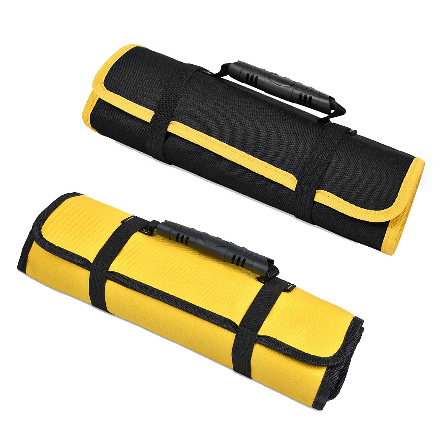 2 Pack Canvas Roll Up Tool Bags Set, MultiPurpose Tool Pouch, Heavy