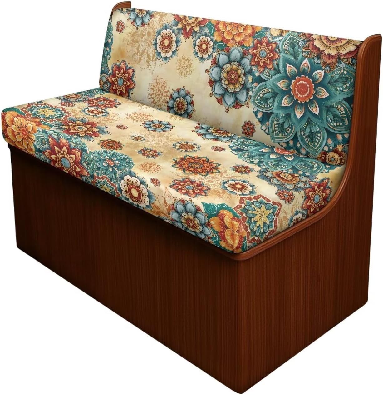 RV Dinette Cushion Covers, Bohemia Flower Elastic RV Seat Covers for Loveseat Slipcovers Stretchable Soft Camper Cushion Covers