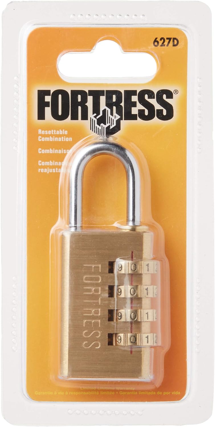 Master Lock Fortress Padlock, Set Your Own Combination Luggage Lock, 1-3/16 in. Wide, 627D