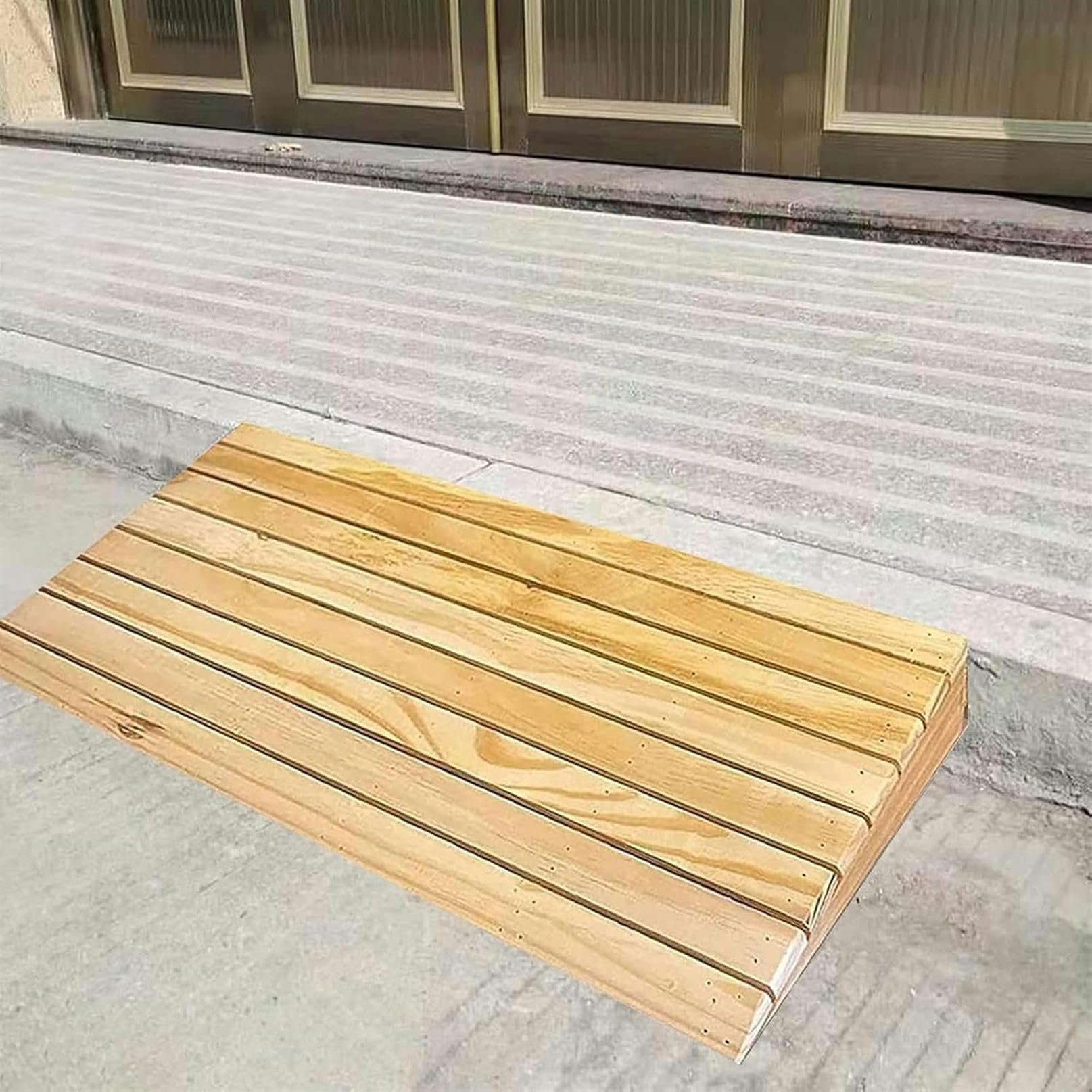 Rampe de seuil en bois robuste et portative pour marcheurs de 3 à 7 pouces