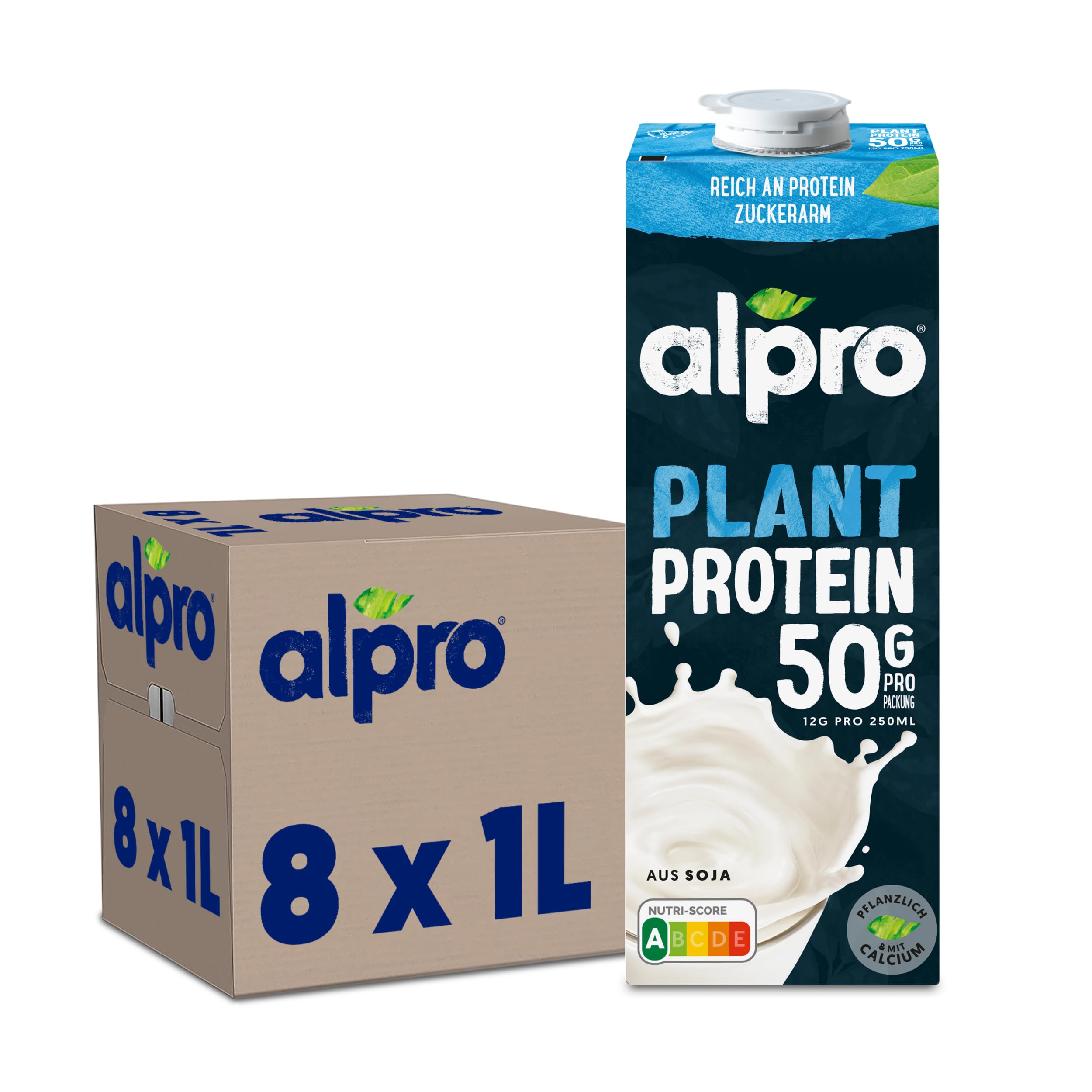 Alpro Proteindrink Natur 8 x 1L pflanzlich laktosefrei zuckerarm proteinreich