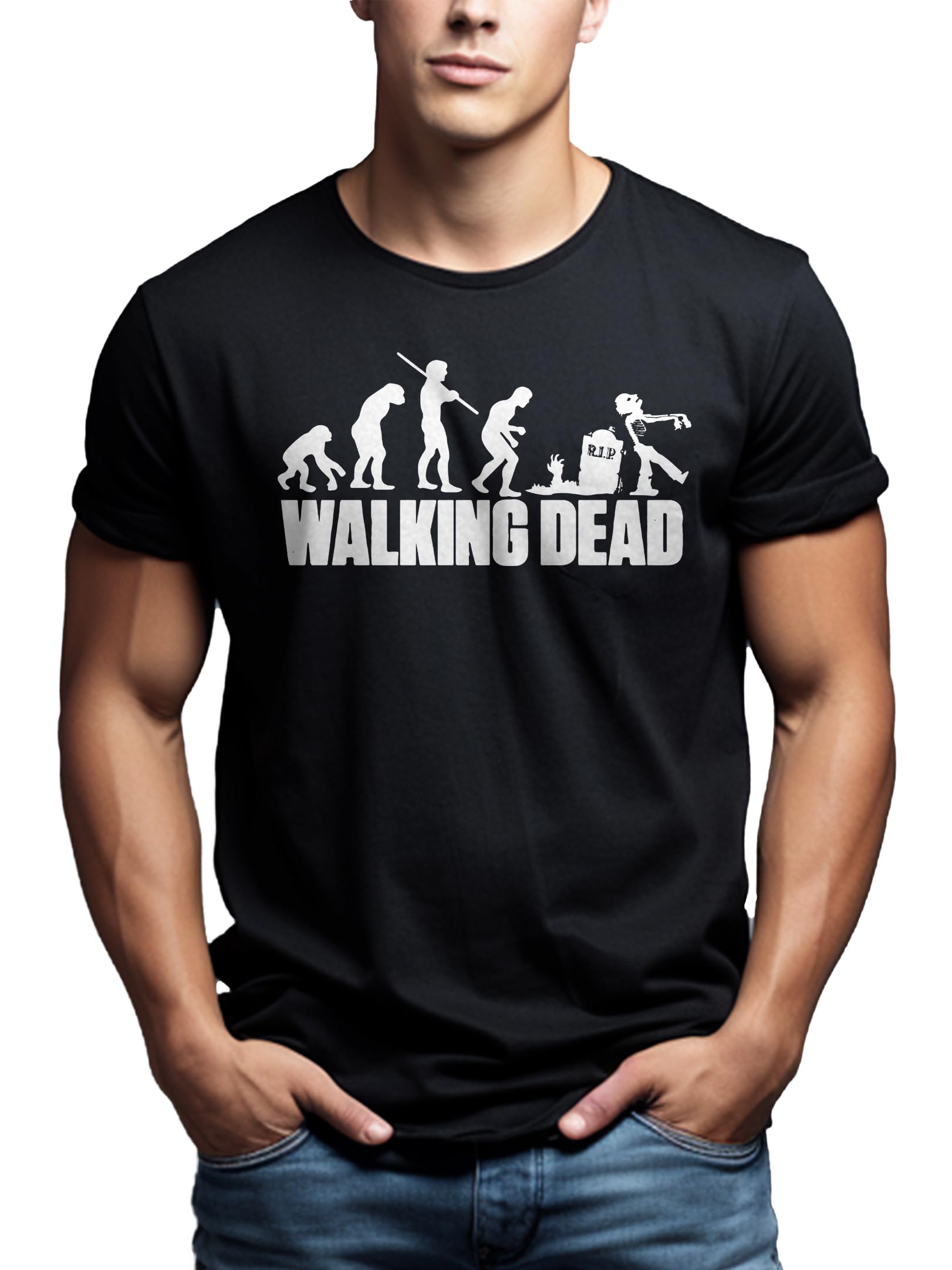 MAKAYA Walking Dead - Camiseta Negra Hombre