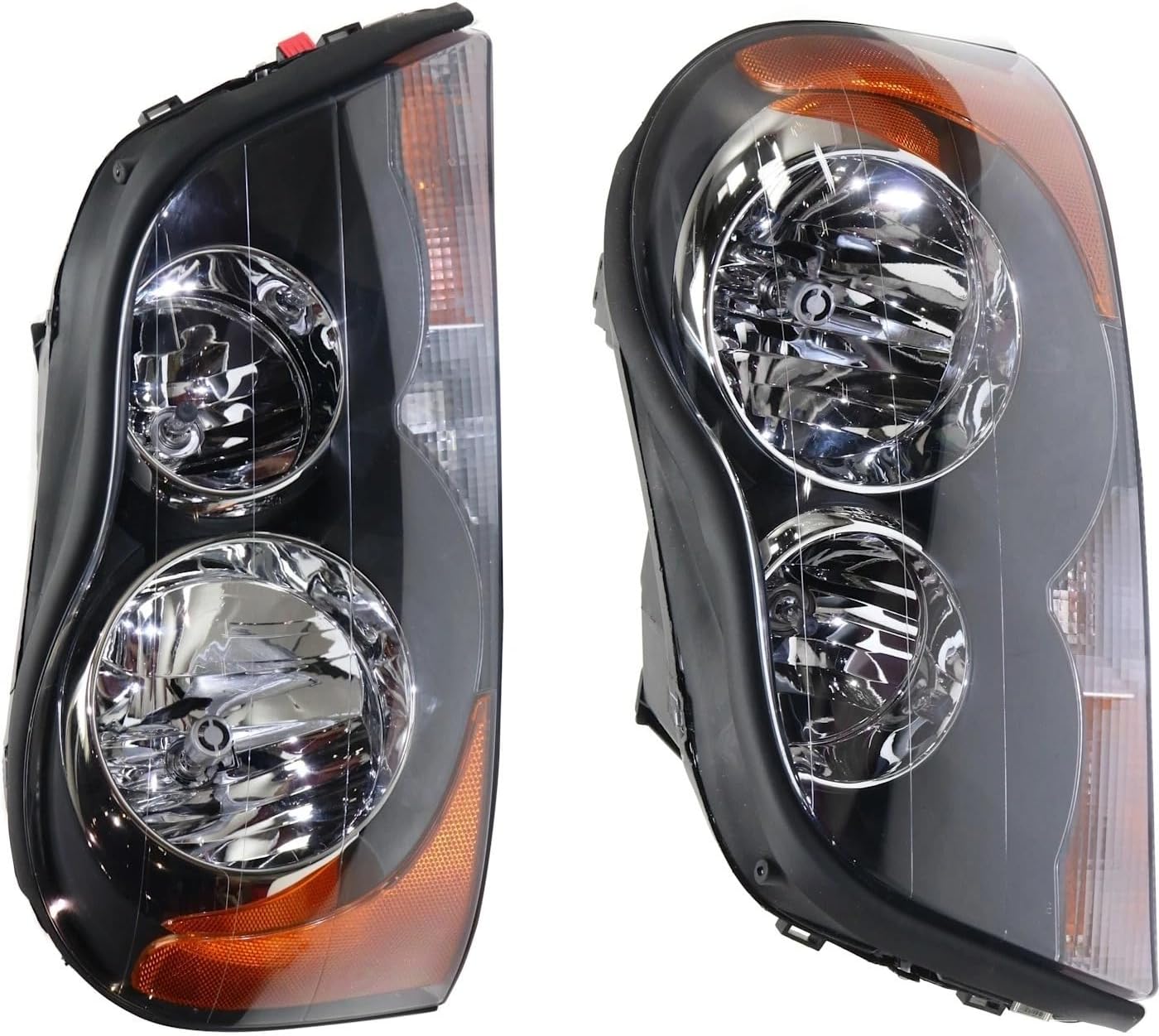 Headlight with Bulb Set Left and Right - Headlight Assembly Replacement fits Volvo XC90 2007 2008 2009 2010 2011 2012 2013 2014 3.2L l6, fits Volvo XC90 2003 2004 2005 2.9L l6