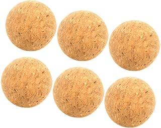 Juego de 6 pelotas de futbolín de corcho macizo, madera natural para juego de repuesto de 36 mm, 40 mm, 45 mm, 50 mm, bajo ruido y alto