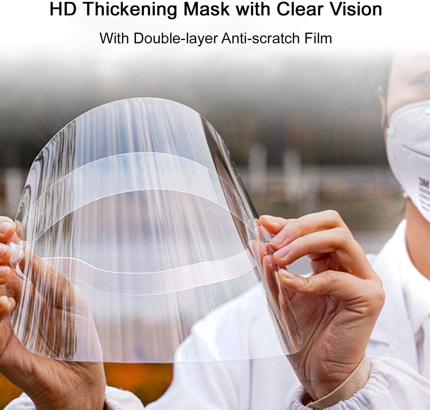 2 Pack Face Shield, Anti Fog Face Cover Shields Hat Clear Plastic Protective Film for Men and Women