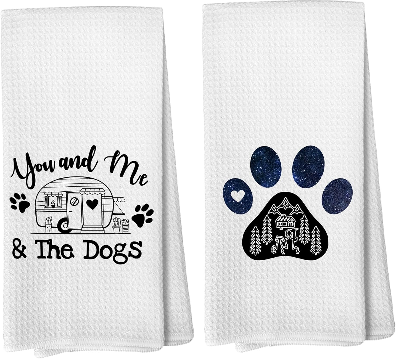 Camping Kitchen Towels Set for Dog Lovers | RV Decor | 16×24 in (2 Pack)
