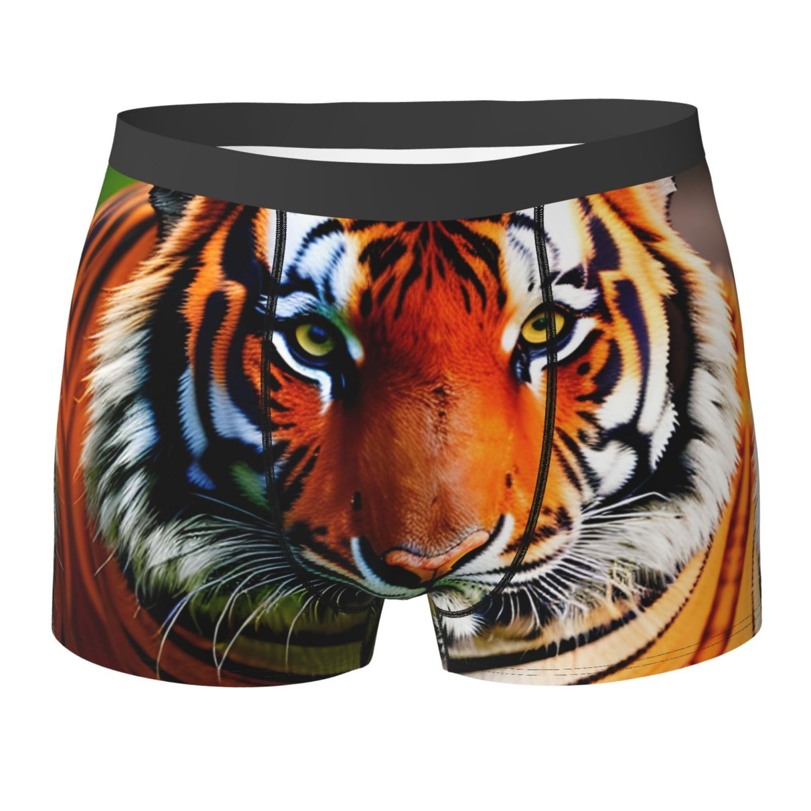 BGSHJVF Men's Tiger Stripe Boxer Shorts, Soft Underwear, Moisture Wicking, Comfortable, Black -, XL