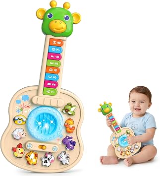 Musical Giraffe Guitar Toys for Toddlers 1-3 with Music & Light, Educational Baby Piano Toys 12-18 Months Interactive Music Instruments Learning Toys for 1 2 Year Old Boys Girls First Birthday Gifts